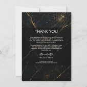 Invitation Marbre de Minuit Doré Mariage Noir & Or (Devant)