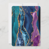 Invitation Marbre de Parties scintillant bleu bleu turquoise (Dos)