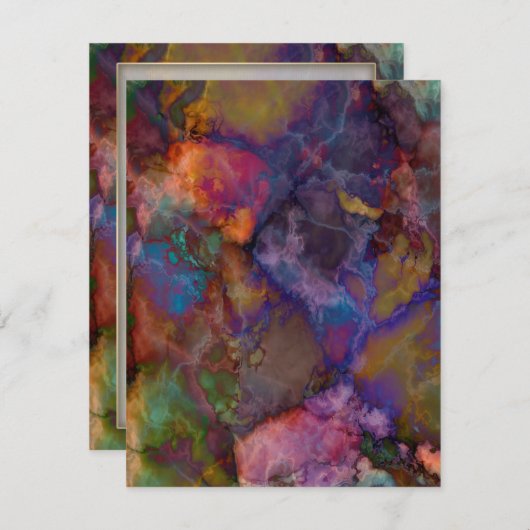 Invitation Marbre de Peacock Ore Chalcopyrite (Devant / Derrière)