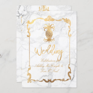 Invitation Marbre de Pix-Dezines/Ananas royal hawaïen