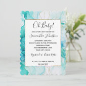 Invitation Marbre d'encre or Mint Aqua (Debout devant)