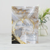 Invitation Marbre d'or blanc et ivoire sur soie (Debout devant)