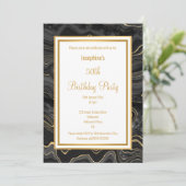 INVITATION MARBRE D'OR ÉLÉGANTEBLACK ANNIVERSAIRE (Debout devant)