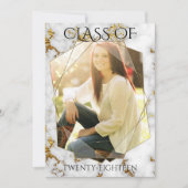 Invitation Marbre d'or Géométrique Gold PHOTO Frame Graduatio (Devant)