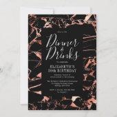 Invitation Marbre d'or noir et Rose 30e anniversaire (Devant)