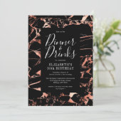 Invitation Marbre d'or noir et Rose 30e anniversaire (Debout devant)