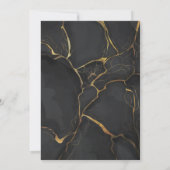 Invitation Marbre d'or noir moderne BarefootBride™ (Dos)