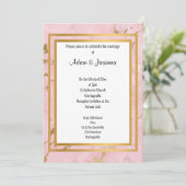 INVITATION MARBRE D'OR ROSE CLASSIQUE MARIAGE DE COUCHE ABSTR (Debout devant)