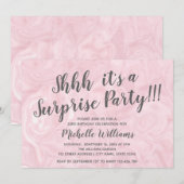 Invitation Marbre d'or Rose fille| Anniversaire de la fête su (Devant / Derrière)