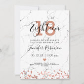Invitation Marbre d'or Rose moderne 18e anniversaire (Devant)