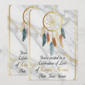 Invitation Marbre doré Luxe (Devant / Derrière)