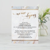 Invitation Marbre Doré Nous Fuyons Amours Calligraphie Coeurs (Debout devant)