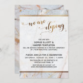 Invitation Marbre doré Nous nous enfuyons Cœurs dorés Calligr (Devant / Derrière)