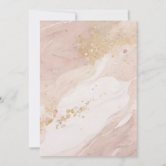 Invitation Marbre élégant et or Nikkah Mariage musulman (Dos)