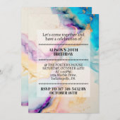 Invitation Marbre élégant Imprimer Fête d'anniversaire (Devant / Derrière)