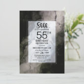 Invitation Marbre élégant Surprise 55e anniversaire fête (Debout devant)