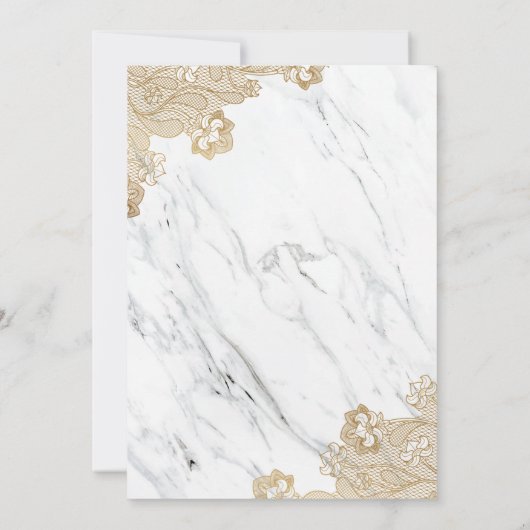 Invitation Marbre en dentelle d'or Blanc musulman musulman Ma (Dos)