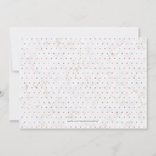 Invitation Marbre et cuivre | Dîner de répétition Mariage mod (Dos)