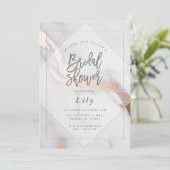 INVITATION MARBRE ET FÊTE DES MARIÉES D'OR ROSE (Debout devant)