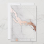 INVITATION MARBRE ET FÊTE DES MARIÉES D'OR ROSE (Dos)