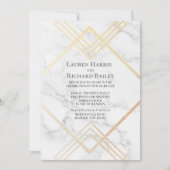 Invitation Marbre et or Forme géométrique Faux Foil Mariage (Devant)