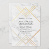 Invitation Marbre et or Forme géométrique Faux Foil Mariage (Devant / Derrière)
