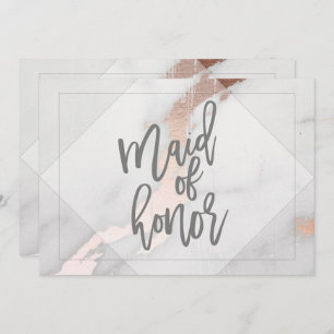 INVITATION MARBRE ET OR ROSE HOMME D'HONNEUR