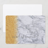 Invitation Marbre et Or Seras-tu ma témoin de mariage Nom (Devant / Derrière)