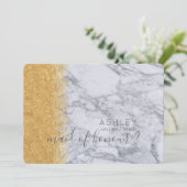 Invitation Marbre et Or Seras-tu ma témoin Nom (Debout devant)