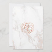 Invitation Marbre et Rose or Mariage (Dos)