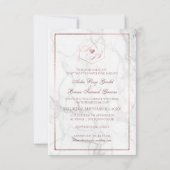 Invitation Marbre, Faux Rose Gold Fancy Script Monogrammes (Dos)