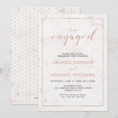 Invitation Marbre | Fiançailles de typographie moderne simple (Devant / Derrière)