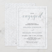 Invitation Marbre | Fiançailles de typographie moderne simple (Devant / Derrière)