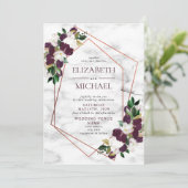 Invitation Marbre géométrique en cuivre Marbre Bourgogne Mars (Debout devant)