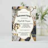 Invitation Marbre géométrique, Verre à vin, Ballons, Retrait (Debout devant)