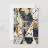 Invitation Marbre géométrique, Verre à vin, Ballons, Retrait (Dos)