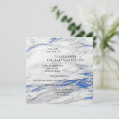 Invitation Marbre gris blanc Marbre gris minimum fête d'anniv (Debout devant)