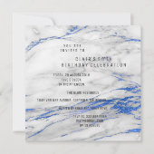 Invitation Marbre gris blanc Marbre gris minimum fête d'anniv (Devant)