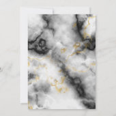 Invitation Marbre gris blanc moderne avec ruban doré (Dos)