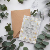 Invitation Marbre gris moderne Agate & Mariage d'huile or