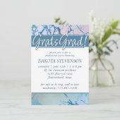 Invitation Marbre Iridescente | Graduation tendance Faux Holo (Debout devant)