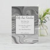 Invitation Marbre Liquide Cinquante Et Fabuleux anniversaire (Debout devant)