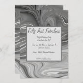 Invitation Marbre Liquide Cinquante Et Fabuleux anniversaire (Devant / Derrière)