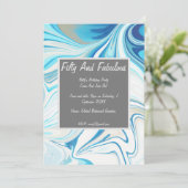 Invitation Marbre Liquide Cinquante Et Fabuleux anniversaire (Debout devant)