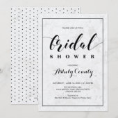 Invitation Marbre | Mariage Simple Typographie Moderne (Devant / Derrière)