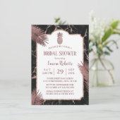 Invitation Marbre moderne et Rose Fête des mariées d'ananas e (Debout devant)