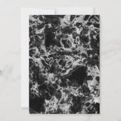 Invitation Marbre moderne noir, blanc et argent Anniversaire (Dos)