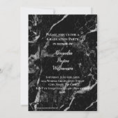 Invitation Marbre Noir Abalone Script Photo Graduation (Dos)