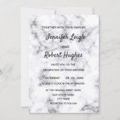 Invitation Marbre noir et blanc mariage (Devant)