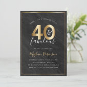Invitation Marbre noir et Gold Surprise 40e anniversaire (Debout devant)